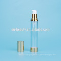 shiny gold aluminum airless bottle with logo debossed aluminum cap